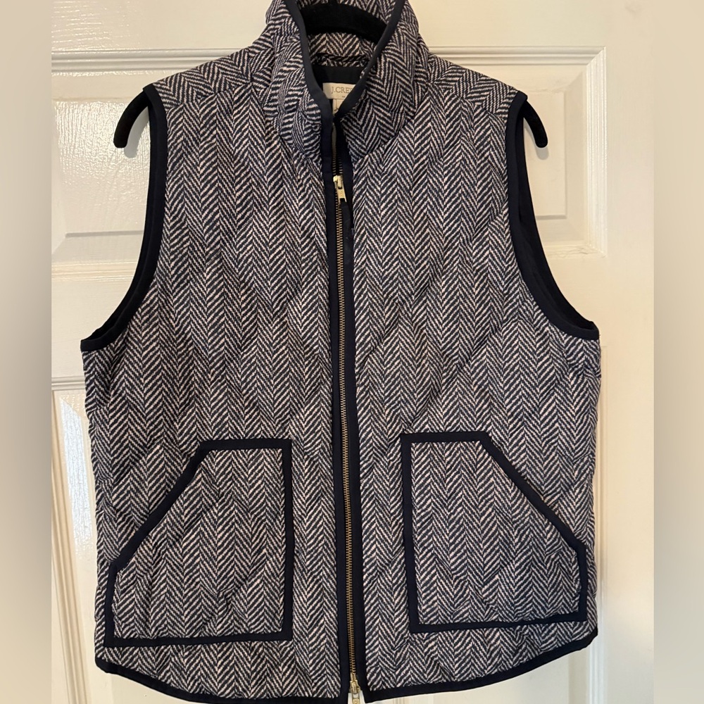 J. Crew Black and White Quilted Vest
